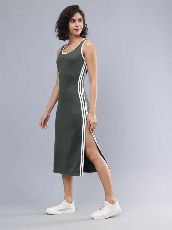 Olive_Cotton_Sleeveless_Midi_Sheath_Dress_For_Women