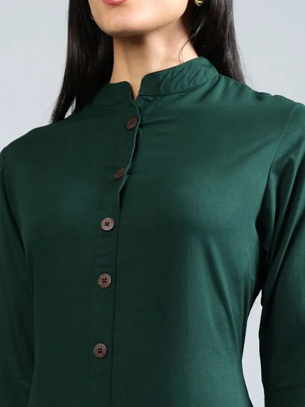 Green_Cotton_A-Line_Midi_Dress_For_Women