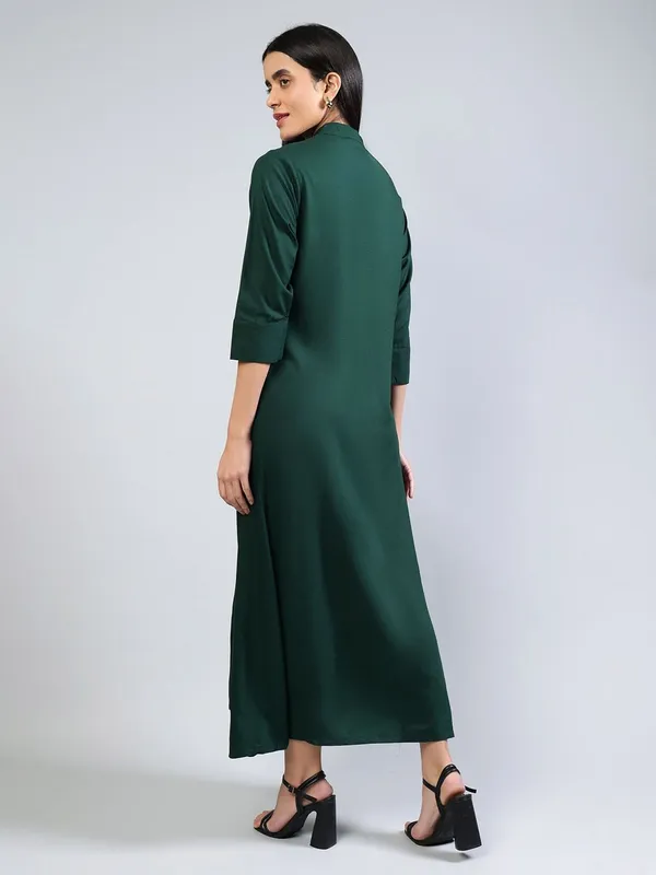 Green_Cotton_A-Line_Midi_Dress_For_Women