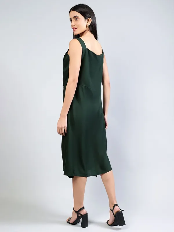 Green_Cotton_A-Line_Midi_Dress_For_Women