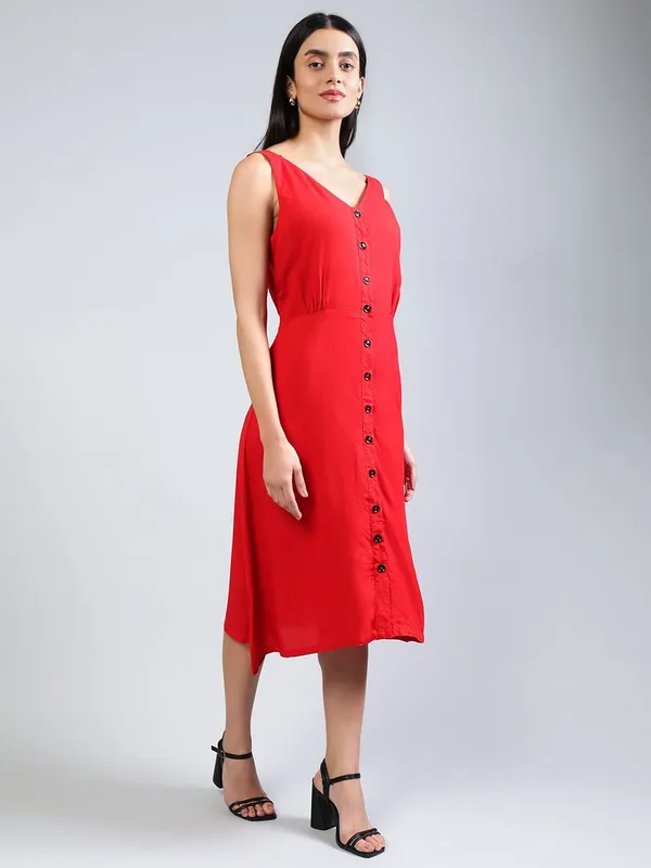 Red_Cotton_A-Line_Midi_Dress_For_Women