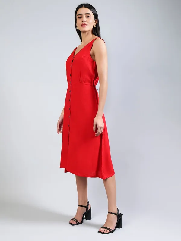 Red_Cotton_A-Line_Midi_Dress_For_Women