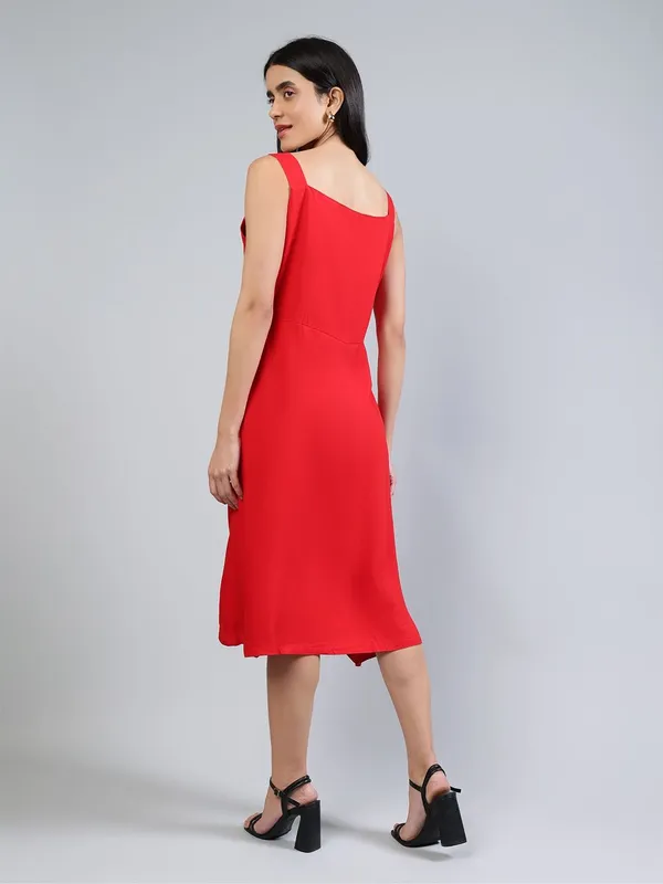 Red_Cotton_A-Line_Midi_Dress_For_Women