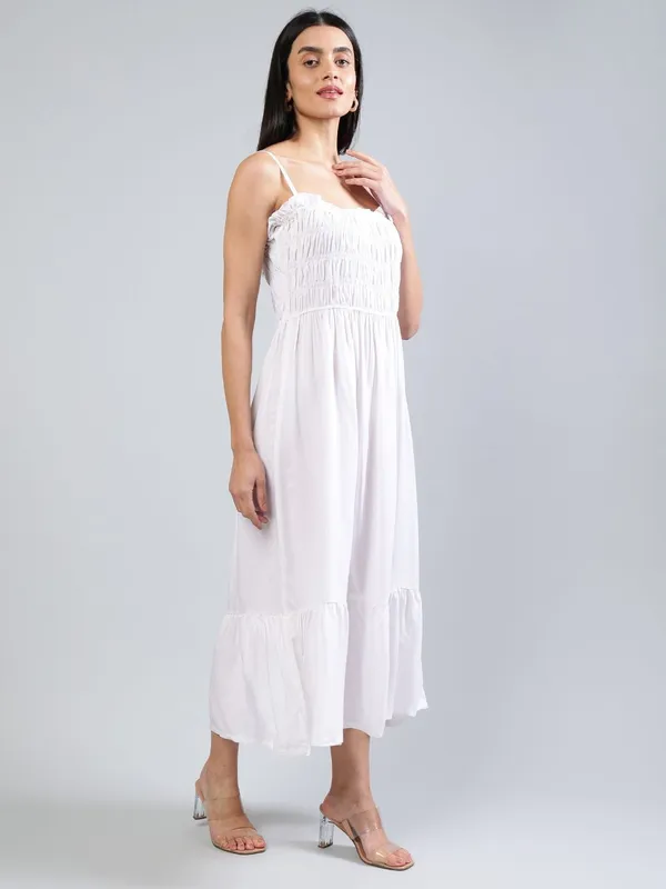 White_Cotton_Fit_&_Flare_Midi_Dress_For_Women