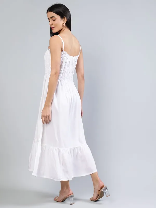 White_Cotton_Fit_&_Flare_Midi_Dress_For_Women