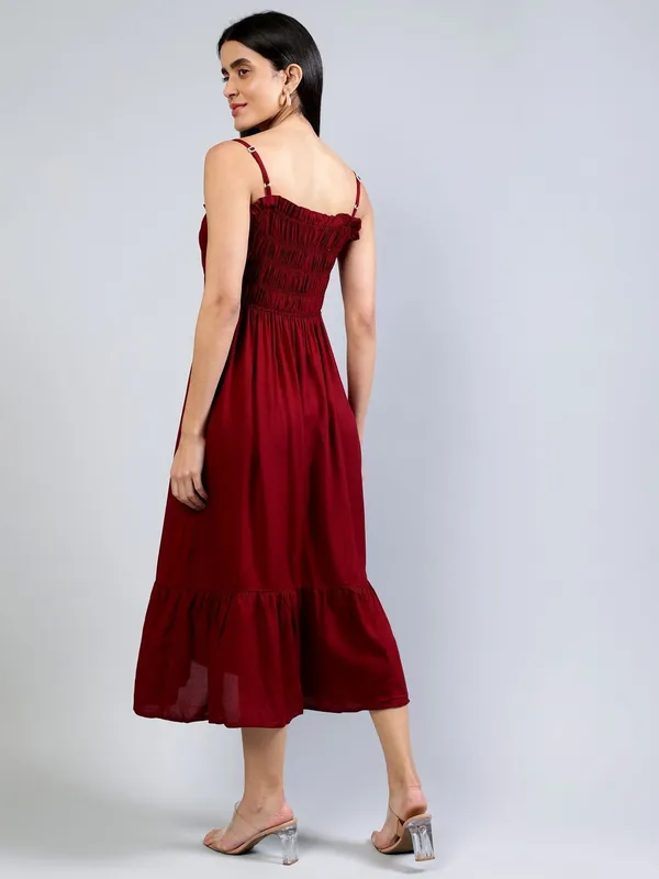 Maroon_Cotton_Fit_&_Flare_Midi_Dress_For_Women