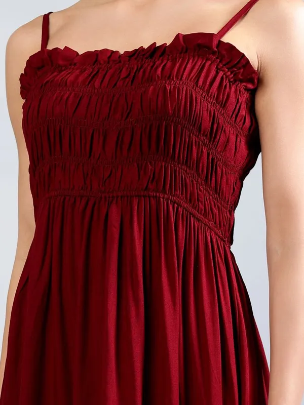 Maroon_Cotton_Fit_&_Flare_Midi_Dress_For_Women