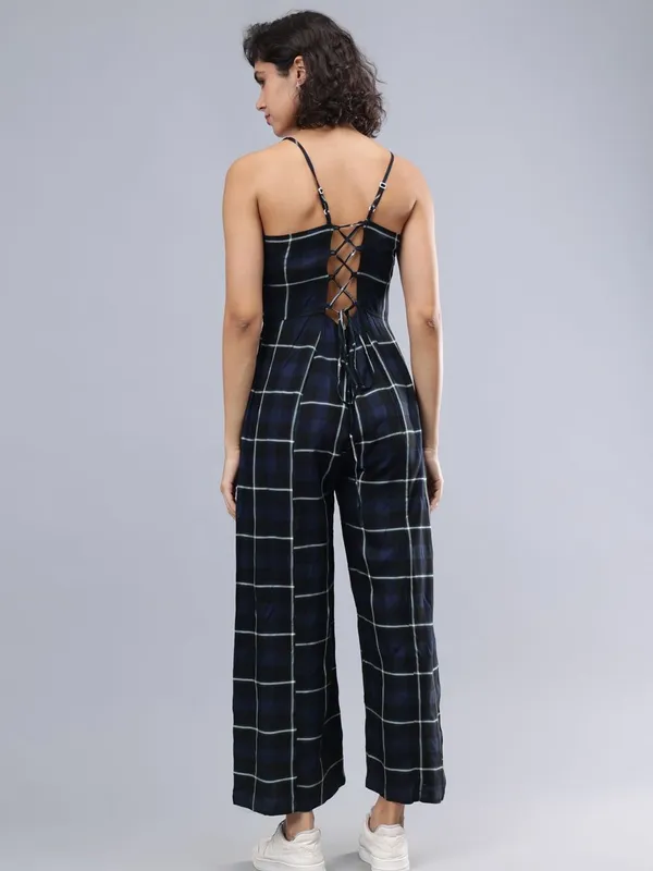 Black_Cotton_Women_Shoulder_Straps_Checked_Cotton_Basic_Jumpsuit_For_Women