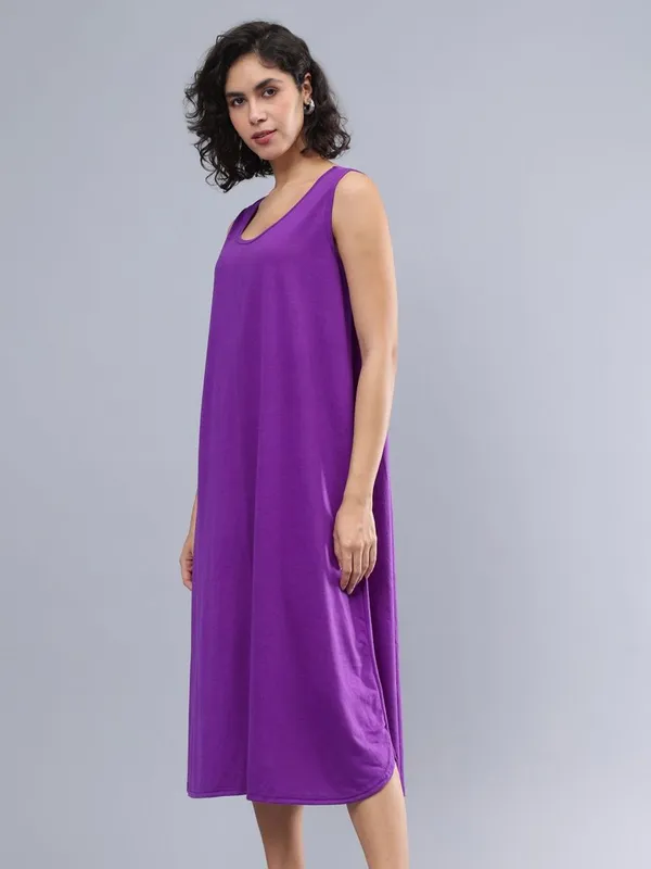 Purple_Cotton_Women_Cotton_Round_Neck_Midi_Shift_Dress_For_Women