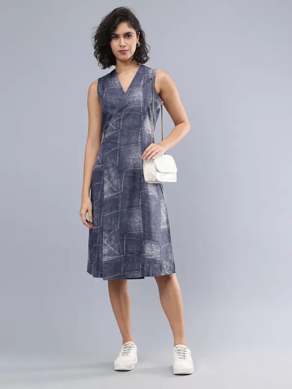 Blue_Cotton_Women_V-Neck_Sleeveless_Cotton_Wrap_Dress_For_Women