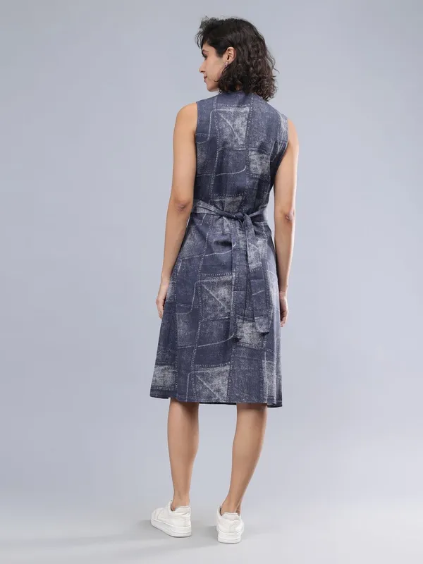 Blue_Cotton_Women_V-Neck_Sleeveless_Cotton_Wrap_Dress_For_Women