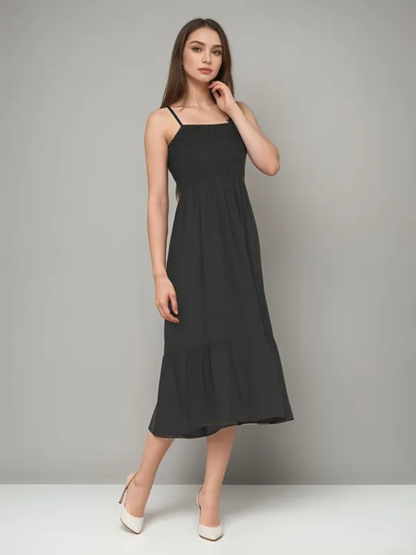 Black_Cotton_Women_Shoulder_Straps_Fit_&_Flare_Midi_Dress_For_Women