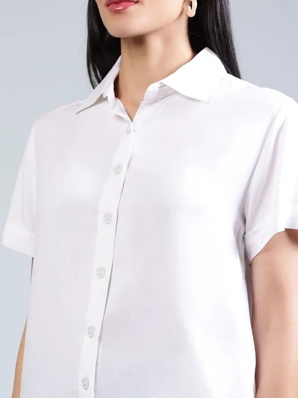White_Cotton_Women_Classic_Slim_Fit_Casual_Shirt_For_Women