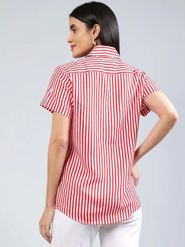 Pink_Cotton_Women_Classic_Slim_Fit_Multi_Stripes_Striped_Casual_Shirt_For_Women