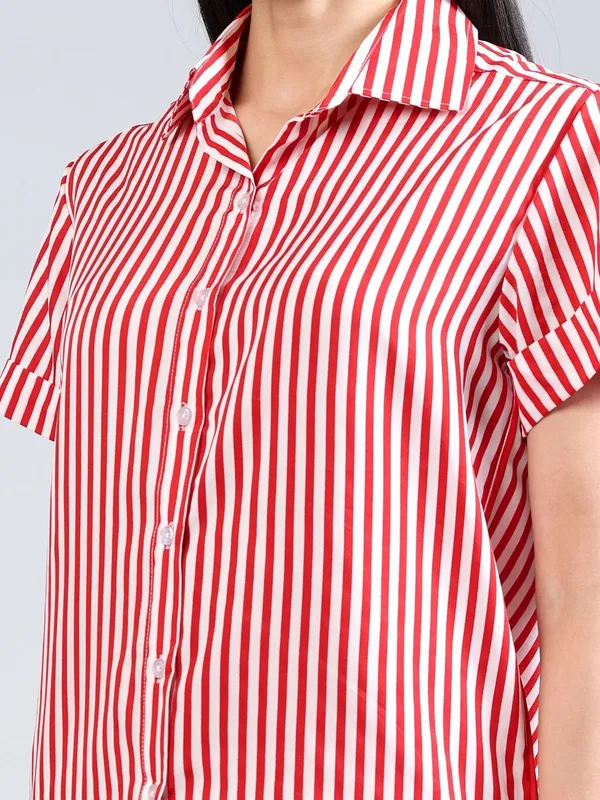 Pink_Cotton_Women_Classic_Slim_Fit_Multi_Stripes_Striped_Casual_Shirt_For_Women