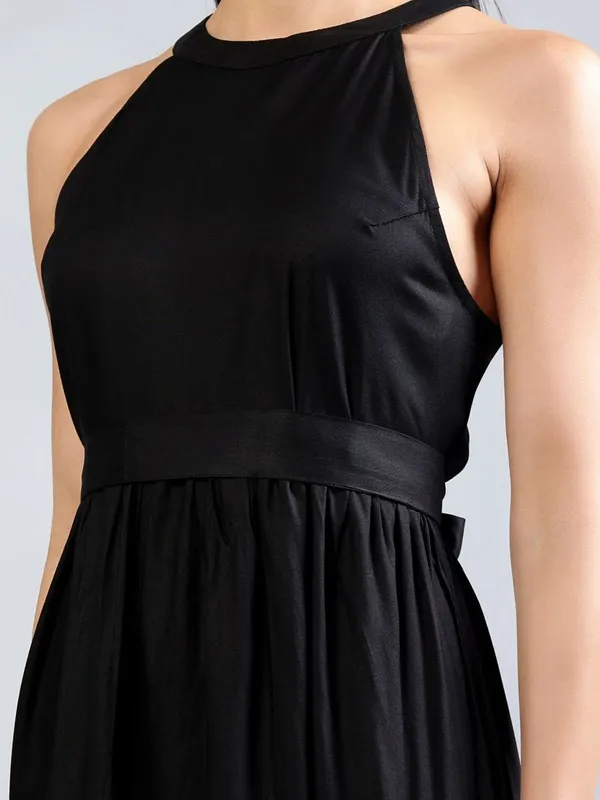 Black_Cotton_Women_Halter_Neck_A-Line_Maxi_Dress_For_Women
