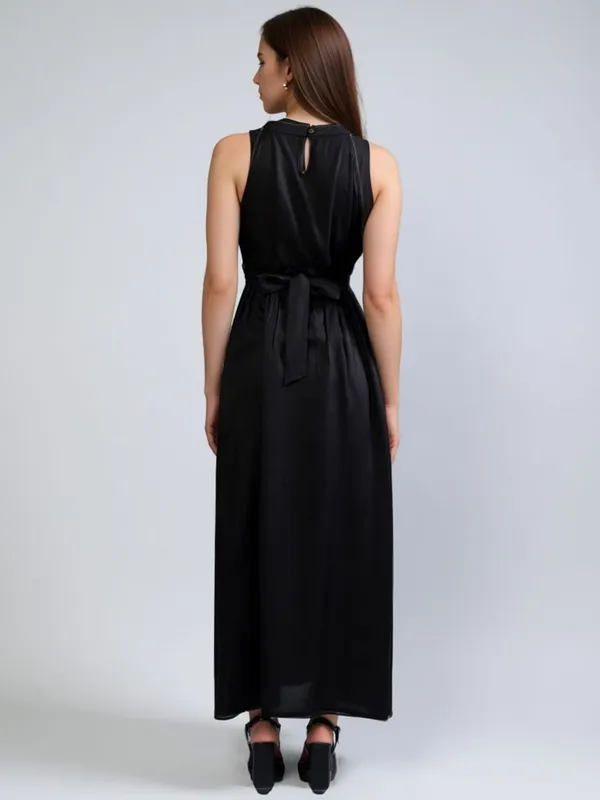 Black_Cotton_Women_Halter_Neck_A-Line_Maxi_Dress_For_Women