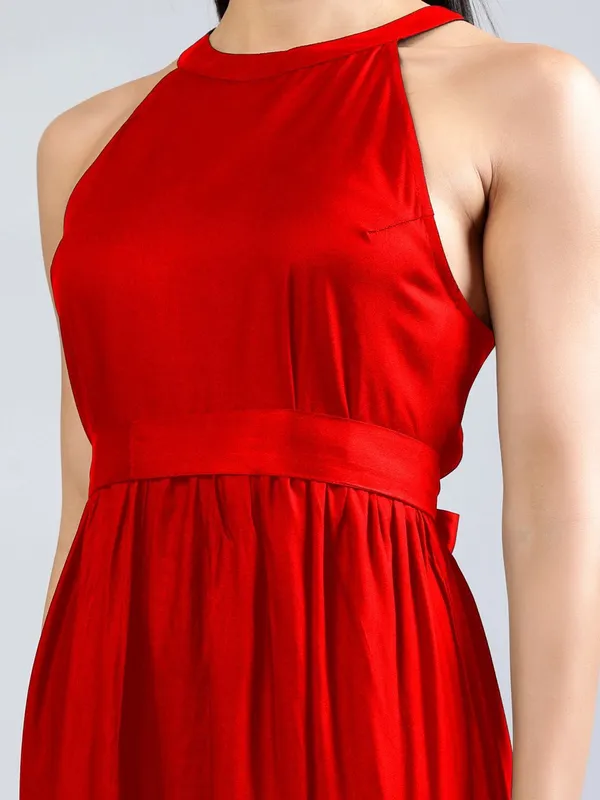 Red_Cotton_Women_Round_Neck_Fit_And_Flare_Tie-Ups_Detail_Maxi_Dress_For_Women