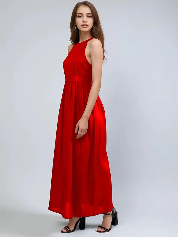 Red_Cotton_Women_Round_Neck_Fit_And_Flare_Tie-Ups_Detail_Maxi_Dress_For_Women