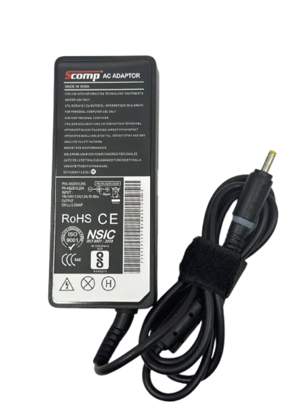 SCOMP_Laptop_Adapter_Charger_Compatible_Lenovo_Idea_20v3.25a_4.0mm_*_1.7mm_(Included_AC_Code_)