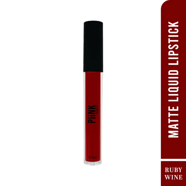 PiiNK_Beauty_Stay_Put_Liquid_Lipstick_|_Long_Lasting,_Light_Weight,_Non_Transfer,_Water_&_Smudge_Proof,_Highly_Pigmented_|_LL-01_Ruby_Wine_4.0_ml