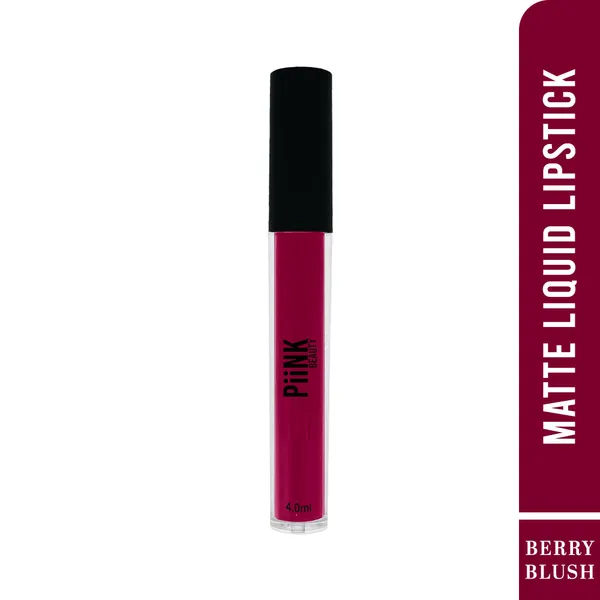 PiiNK_Beauty_Stay_Put_Liquid_Lipstick_|_Long_Lasting,_Light_Weight,_Non_Transfer,_Water_&_Smudge_Proof,_Highly_Pigmented_|_LL-03_Berry_Blush_4.0_ml