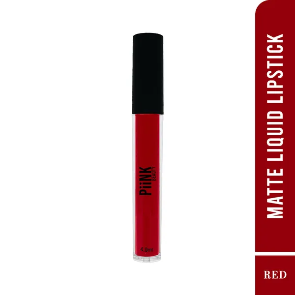 PiiNK_Beauty_Stay_Put_Liquid_Lipstick_|_Long_Lasting,_Light_Weight,_Non_Transfer,_Water_&_Smudge_Proof,_Highly_Pigmented_|_LL-04_Red_4.0_ml