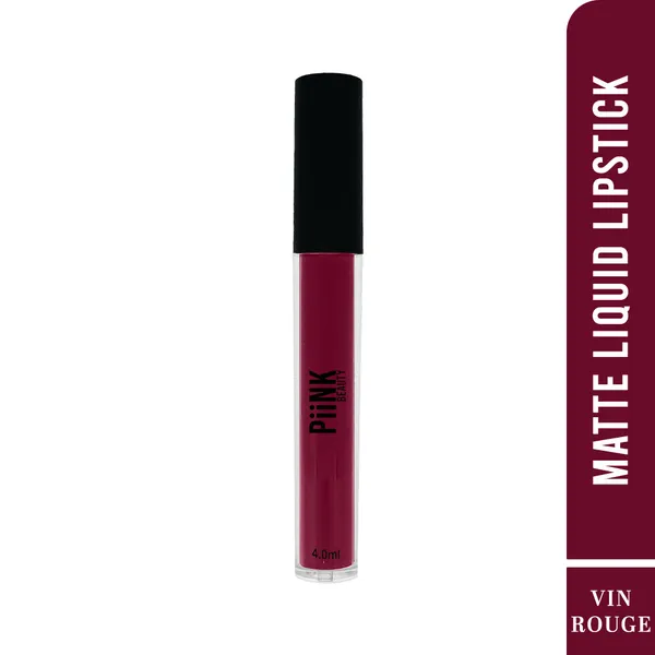 PiiNK_Beauty_Stay_Put_Liquid_Lipstick_|_Long_Lasting,_Light_Weight,_Non_Transfer,_Water_&_Smudge_Proof,_Highly_Pigmented_|_LL-05_Vin_Rouge_4.0_ml