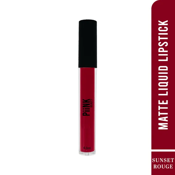 PiiNK_Beauty_Stay_Put_Liquid_Lipstick_|_Long_Lasting,_Light_Weight,_Non_Transfer,_Water_&_Smudge_Proof,_Highly_Pigmented_|_LL-06_Sunset_Rouge_4.0_ml