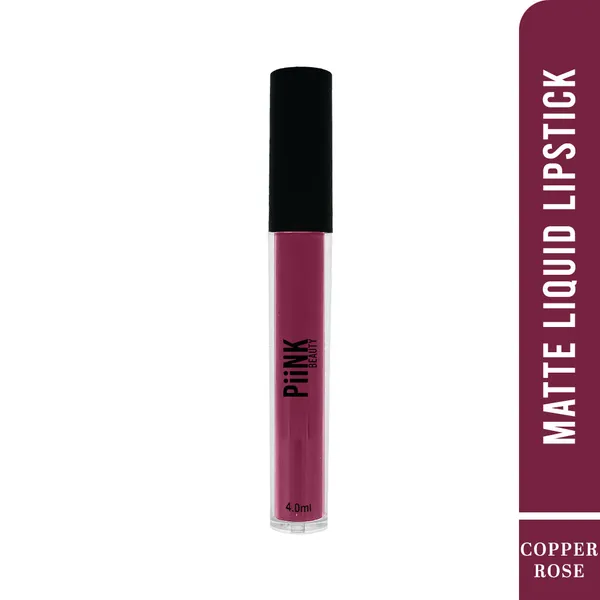 PiiNK_Beauty_Stay_Put_Liquid_Lipstick_|_Long_Lasting,_Light_Weight,_Non_Transfer,_Water_&_Smudge_Proof,_Highly_Pigmented_|_LL-10_Copper_Rose_4.0_ml