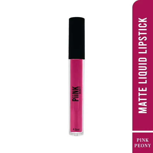 PiiNK_Beauty_Stay_Put_Liquid_Lipstick_|_Long_Lasting,_Light_Weight,_Non_Transfer,_Water_&_Smudge_Proof,_Highly_Pigmented_|_LL-12_Pink_Peony_4.0_ml
