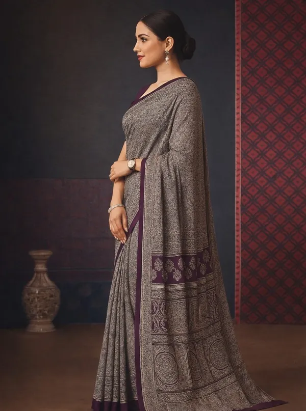 Hema_Wine_Semi_Modal_Premium_Saree_For_Women
