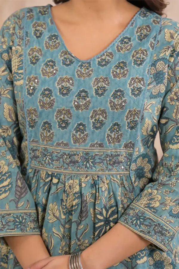 Gulnnar_Teal_Cotton_Premium_Suit_Set_For_Women
