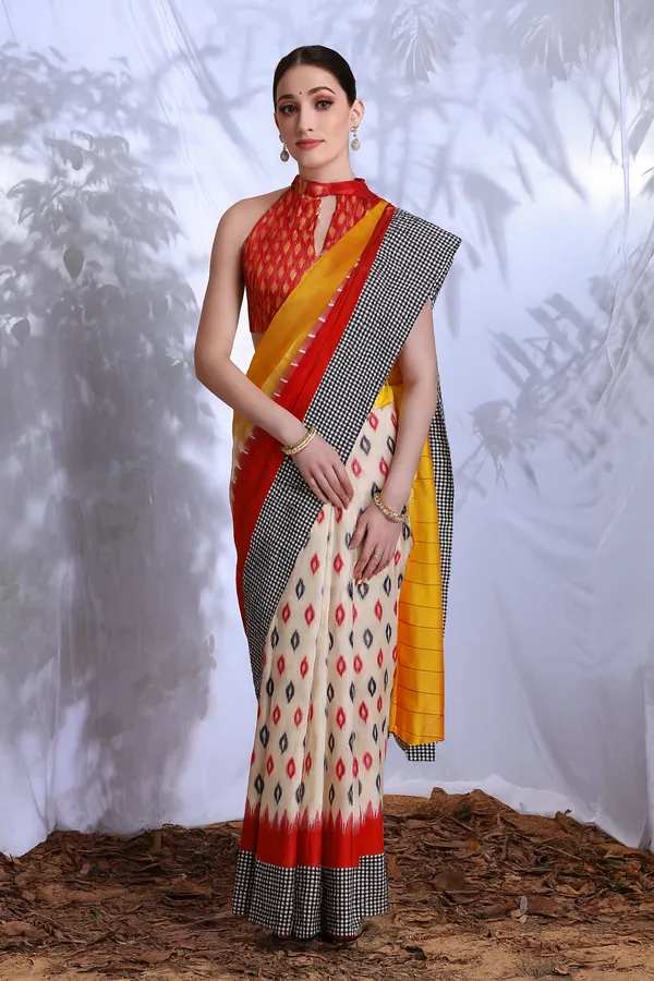 Manika_cream_Multicolour_Premium_Bhagalpuri_Silk_Saree_For_Women