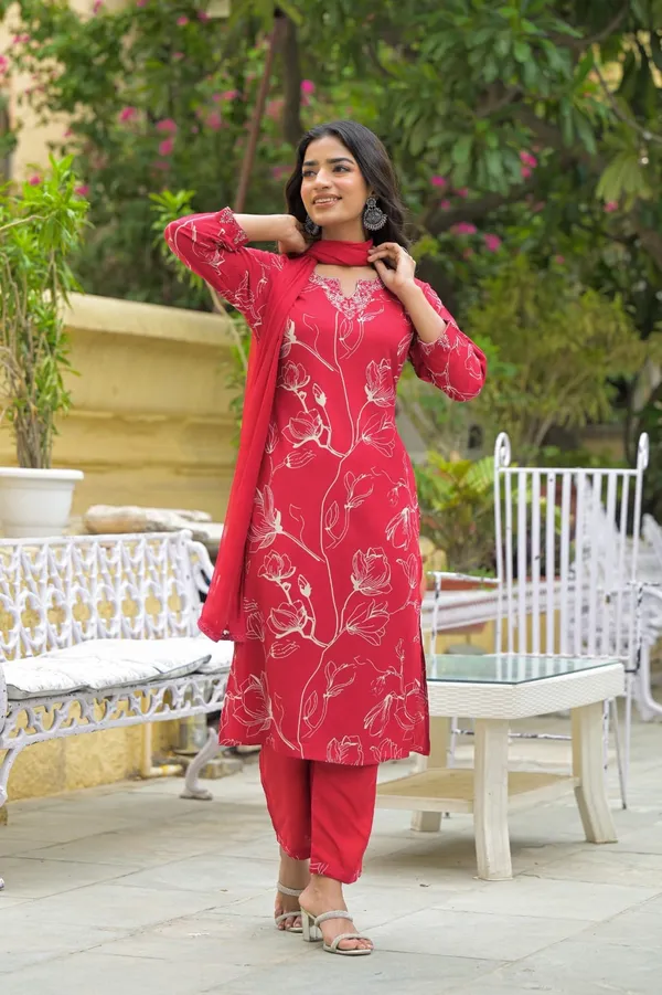 Asha_Pink_Rayon_Kurta_Pant_With_Chiffon_Dupatta_Premium_Suit_Set_For_Women