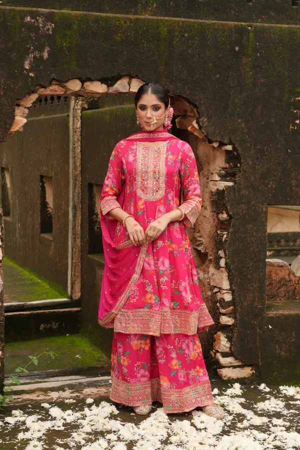 Aarohi_Pink_Premium_Chinon_Silk_Suit_Set_For_Women