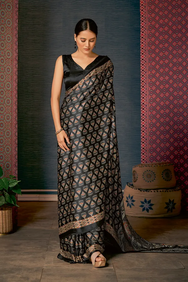 Hema_Black_Semi_Modal_Premium_Saree_For_Women