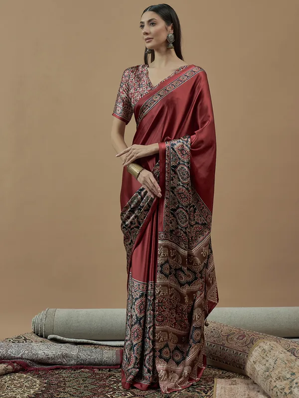 Mohar_Red_Modal_Gajji_Sartin_Premium_Saree_For_Women