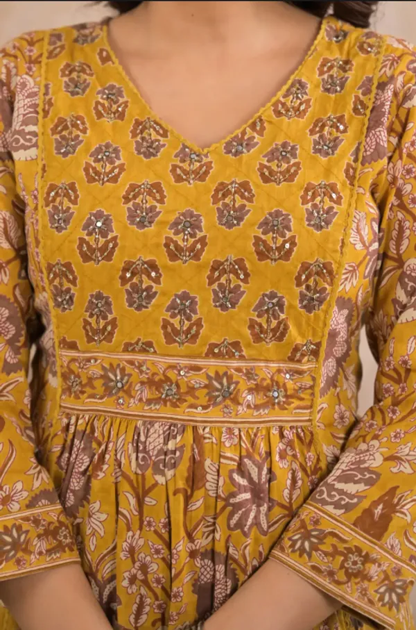 Gulnnar_Yellow_Premium_100%_Cotton_Suit_Set_For_Women