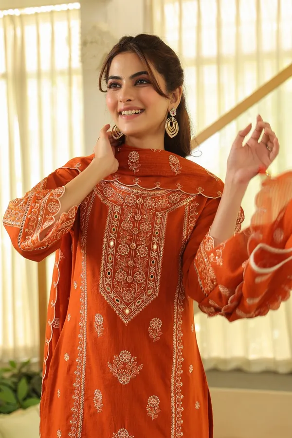 Kesar_Rust_Orange_Premium_Cotton_Blend_Suit_Set_For_Women