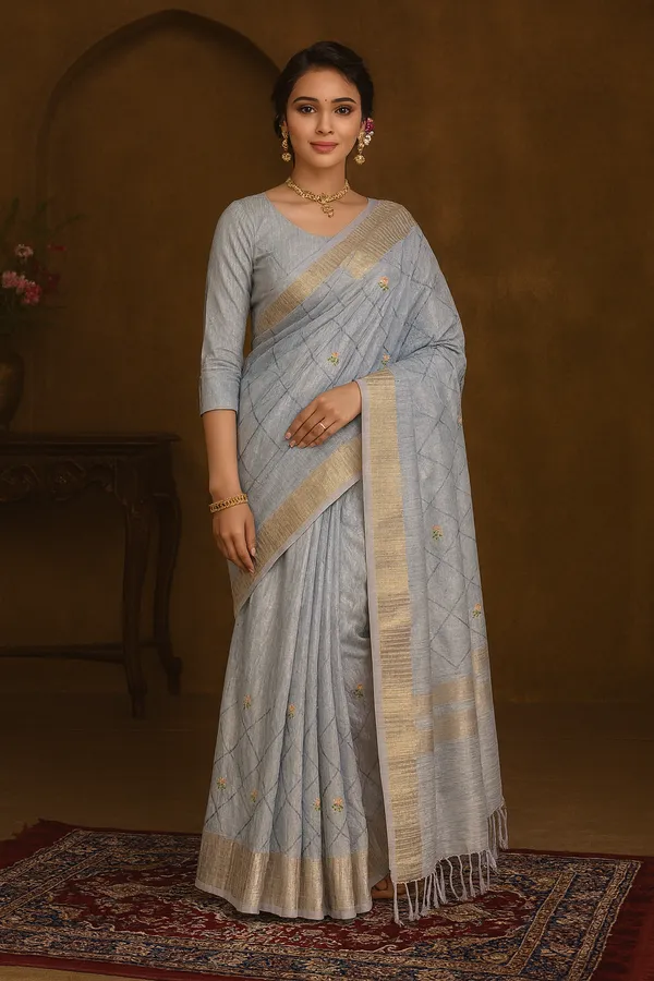 Akshara_Grey_Linen_Premium_Saree_For_Women