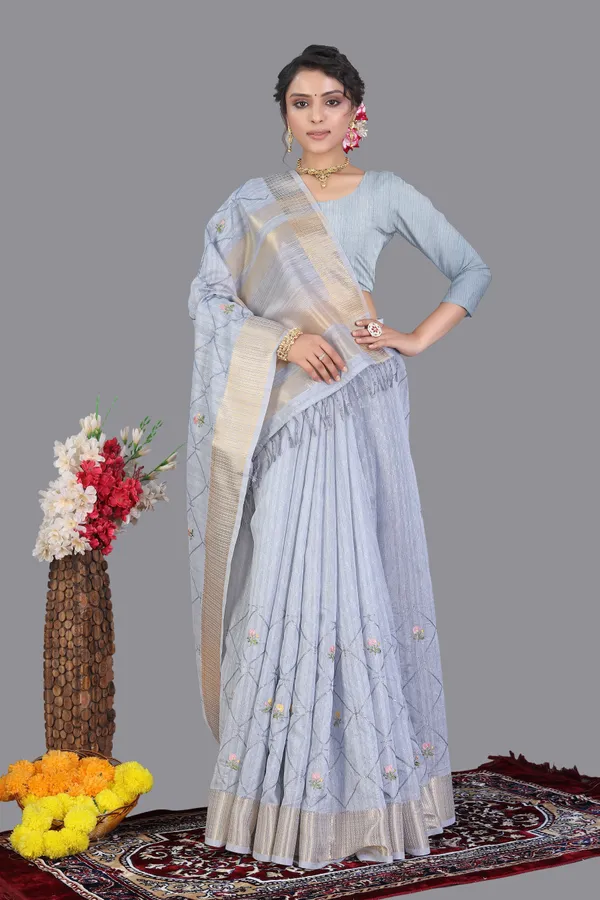 Akshara_Grey_Linen_Premium_Saree_For_Women