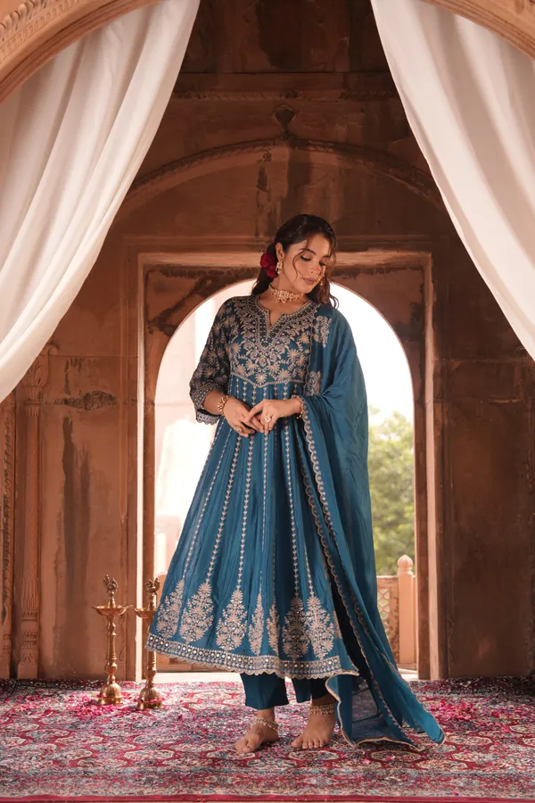Lakshmi_Blue_Premium_Chinon_Silk_Suit_Set_For_Women
