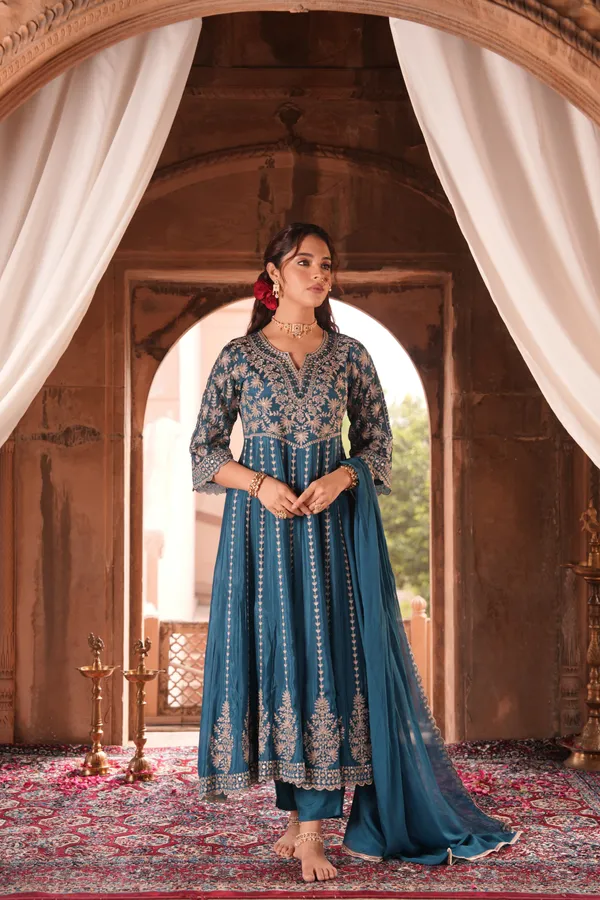 Lakshmi_Blue_Premium_Chinon_Silk_Suit_Set_For_Women