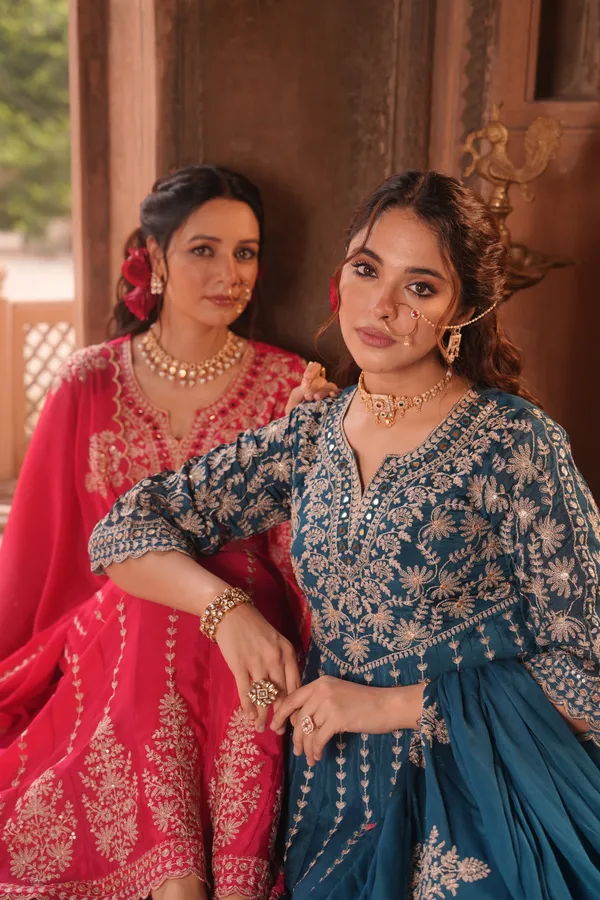 Lakshmi_Blue_Premium_Chinon_Silk_Suit_Set_For_Women