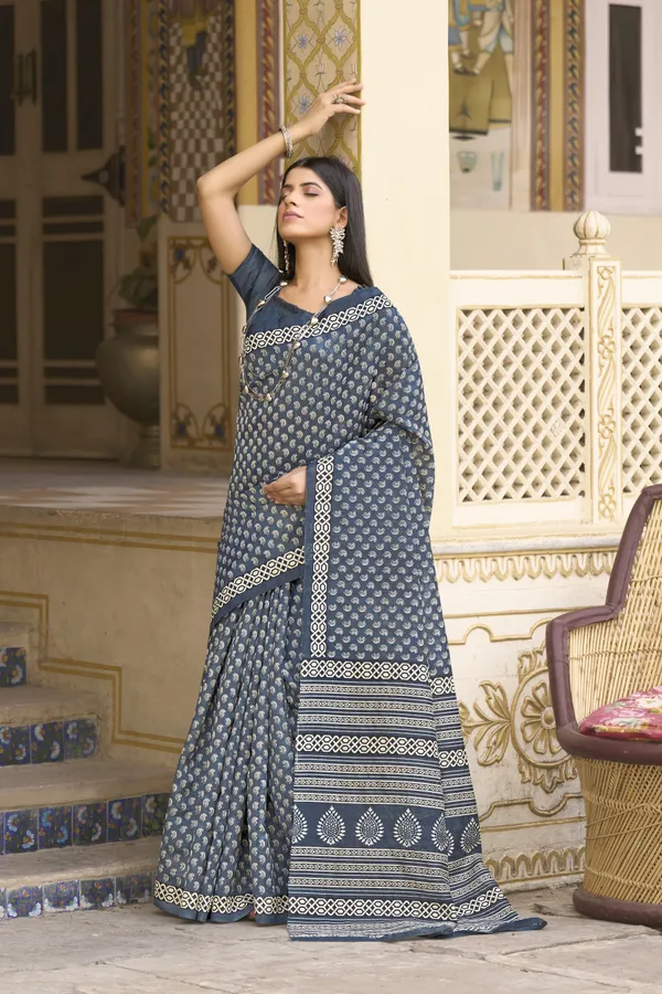 Manika_Navy_Blue_Bhagalpuri_Silk_Premium_Saree_For_Women