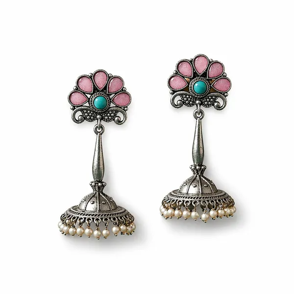 Pink_Brass_&_Copper_Earrings_For_Women