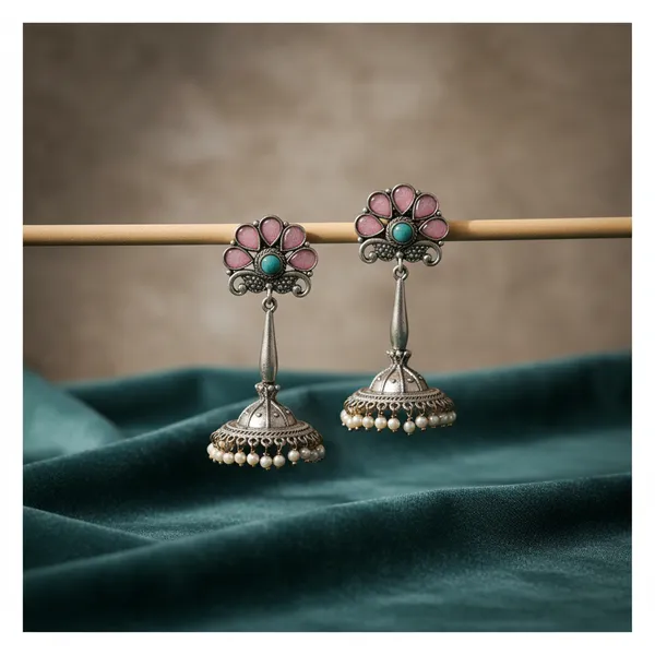 Pink_Brass_&_Copper_Earrings_For_Women