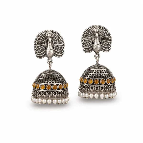 Yellow_Brass_&_Copper_Earrings_For_Women
