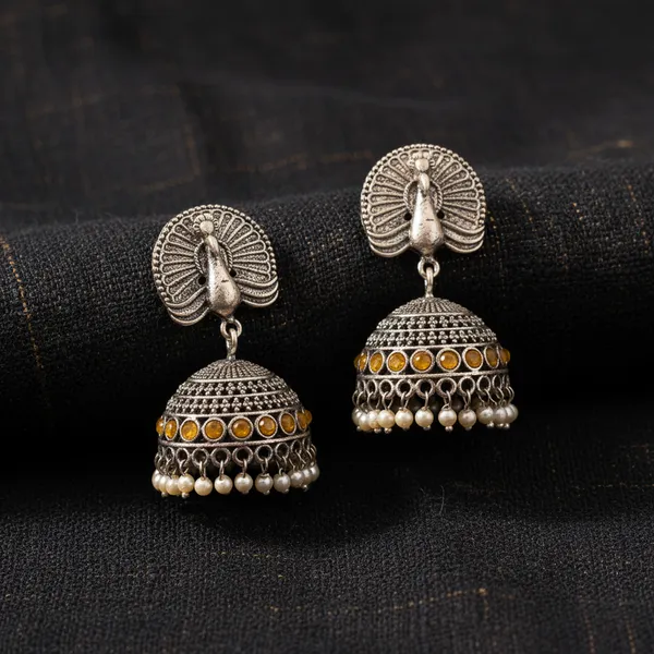 Yellow_Brass_&_Copper_Earrings_For_Women